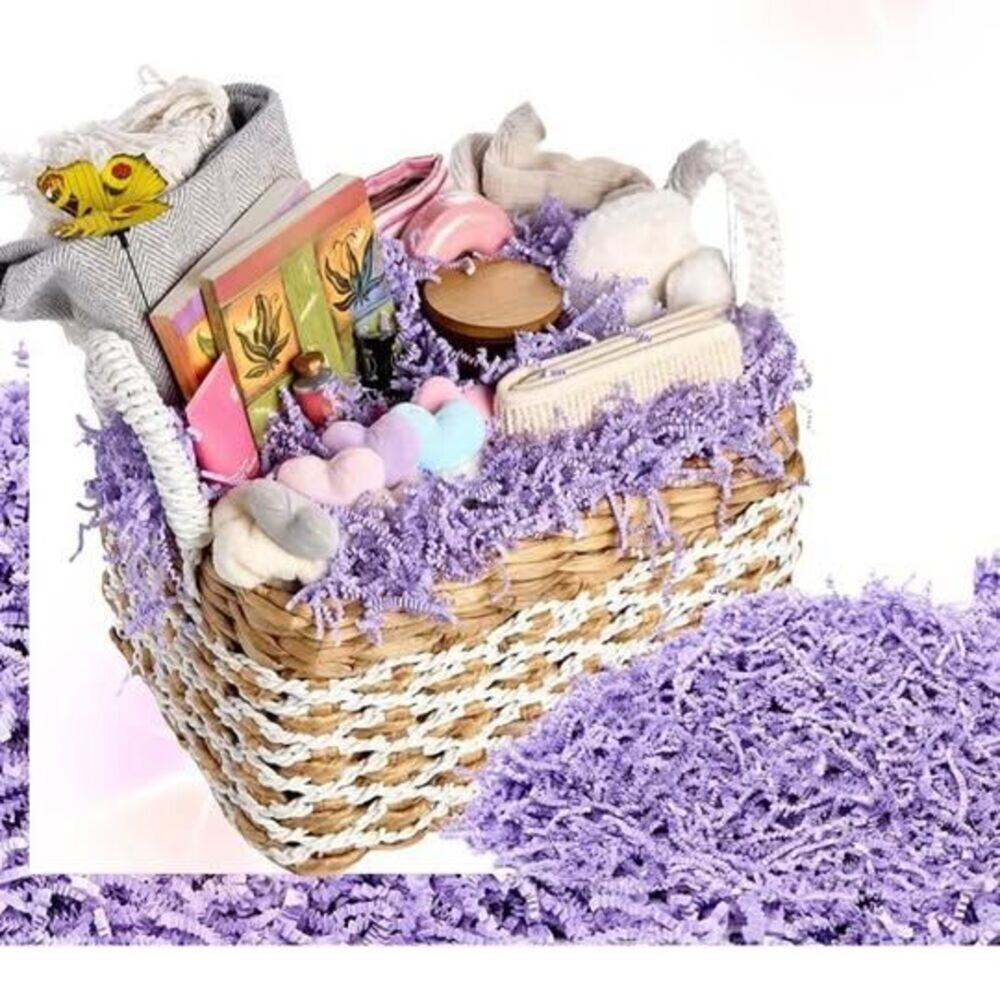 WHITE Gift Basket Filler, Crinkle White, NEW